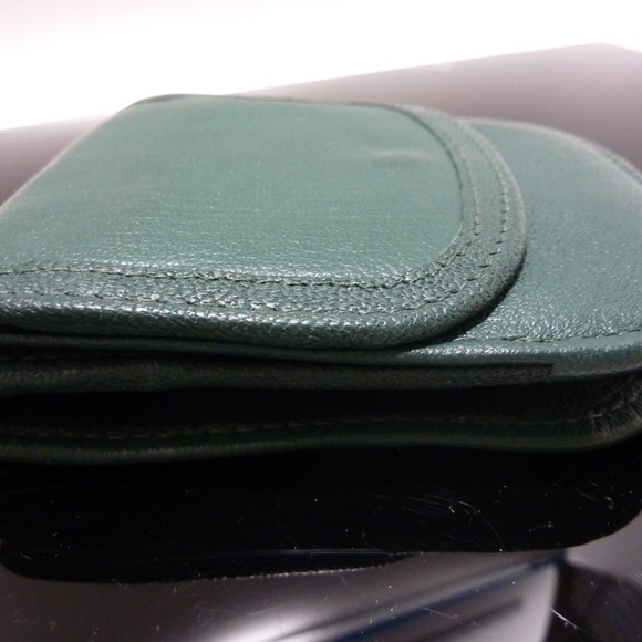 Taxi Wallet GREEN Soft Leather Compact Front Pocket Folding Wallet CARDS COIN - Picture 8 of 8